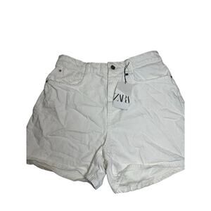 Zara Womens High Waist White Mom Short Size 12